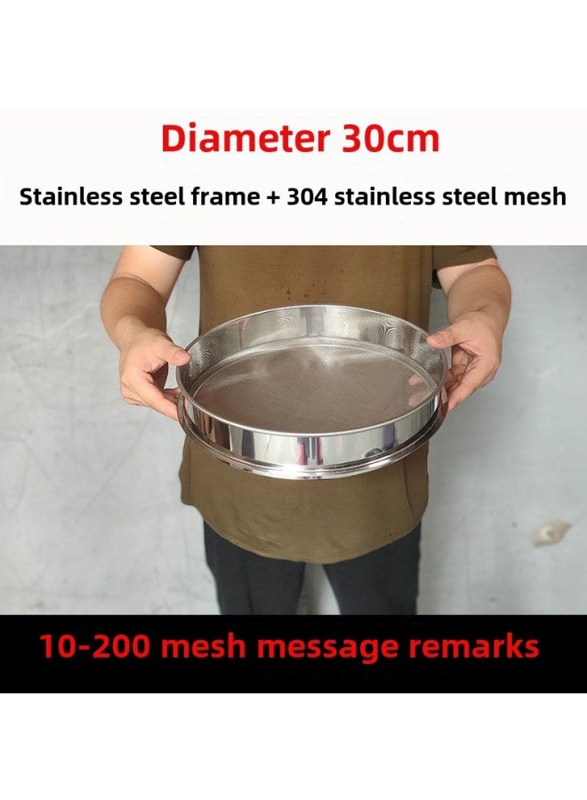 Postage 10-60CM Flour Sieve 10-200 Mesh Thickened 304 Stainless Steel Screen Standard Yellow One-Specification:Diameter 30cm☆-Colour:40 Mesh (0.45 Mm) Commercial Flour☆