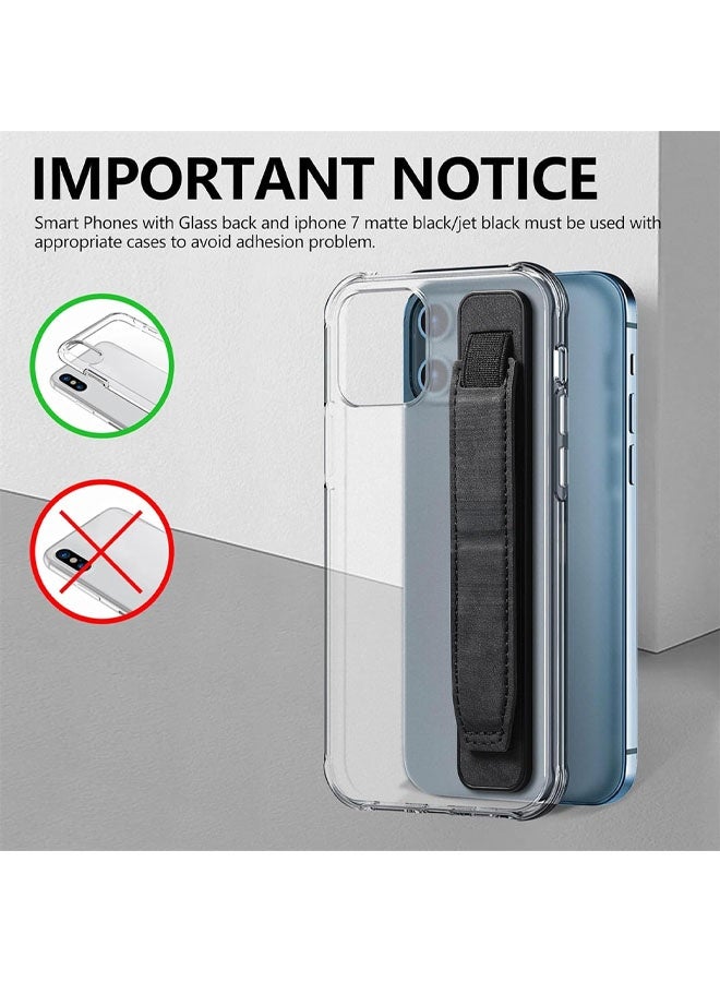 حامل هاتف محمول بحزام معصم، حامل هاتف تلسكوبي للإصبع، ملحقات حافظة الهاتف، حامل إصبع عالمي لمعظم الهواتف الذكية (أسود) - Image 2