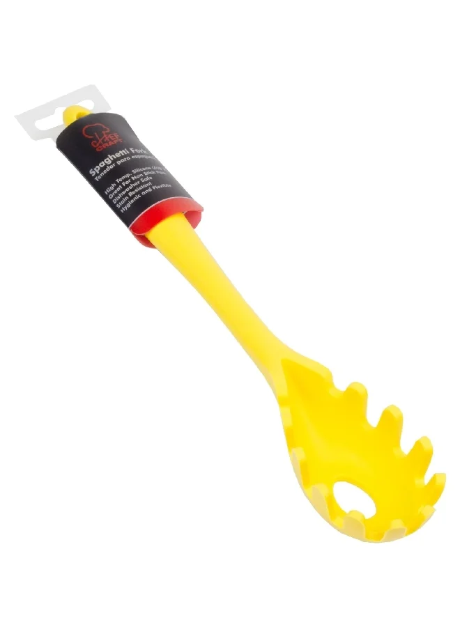 Chef Craft Premium Dishwasher Safe Silicone Spaghetti Fork Yellow 11.5inch 13241