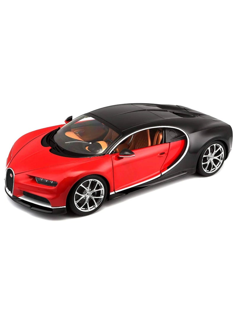 Bburago - Exquisite 1:18 Scale Red Bugatti Chiron Diecast Model Car - Highly Detailed Collectible with Opening Doors and Authentic Design for Car Enthusiasts - Image 1