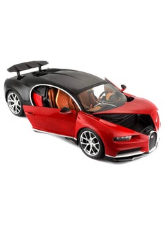 Bburago Exquisite 1:18 Scale Red Bugatti Chiron Diecast Model Car - Highly Detailed Collectible with Opening Doors and Authentic Design for Car Enthusiasts  - Image 2