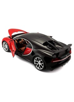 Bburago Exquisite 1:18 Scale Red Bugatti Chiron Diecast Model Car - Highly Detailed Collectible with Opening Doors and Authentic Design for Car Enthusiasts  - Image 3