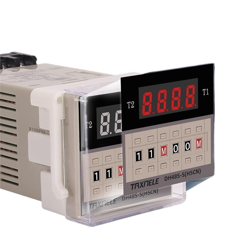 مؤقت رقمي DH48S-2Z DH48S-1Z DH48S-S مؤقت زمني ريلاي LED رقمي مفتاح تأخير تشغيل الطاقة AC110V 220V 12V 24V مع قاعدة ريلاي DH48S (DH48S-2Z، AC DC 12V) - Image 2