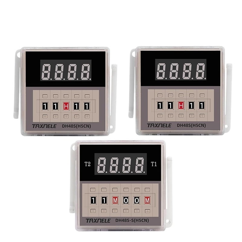 مؤقت رقمي DH48S-2Z DH48S-1Z DH48S-S مؤقت زمني ريلاي LED رقمي مفتاح تأخير تشغيل الطاقة AC110V 220V 12V 24V مع قاعدة ريلاي DH48S (DH48S-2Z، AC DC 12V) - Image 1
