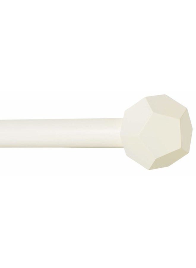 Ivilon Drapery Treatment Window Curtain Rod - Faceted Hexagonal 1 inch Pole. 72 to 144 Inch. White-Ivory - Image 2