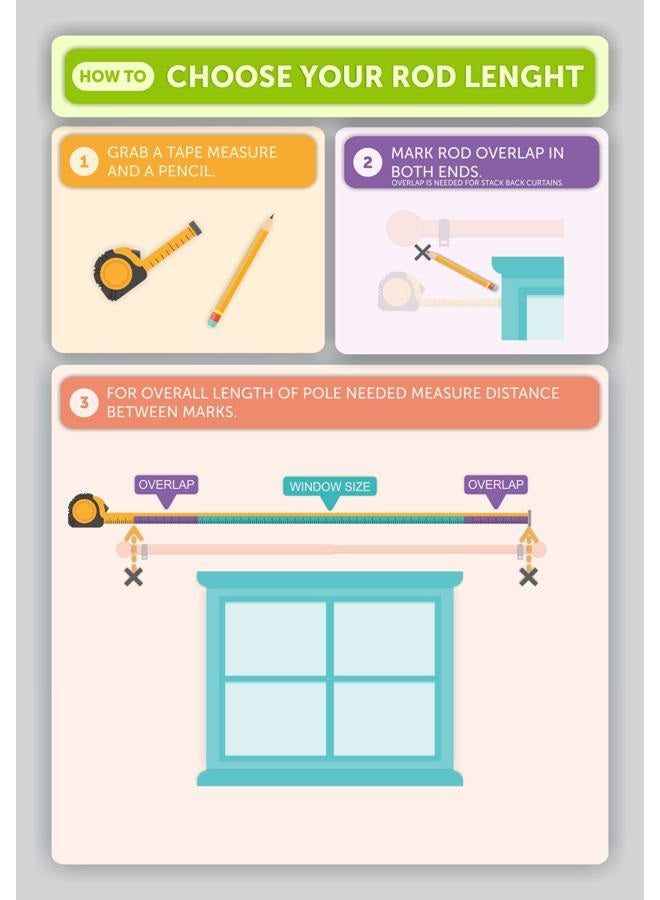 Ivilon Drapery Treatment Window Curtain Rod - Faceted Hexagonal 1 inch Pole. 72 to 144 Inch. White-Ivory - Image 4