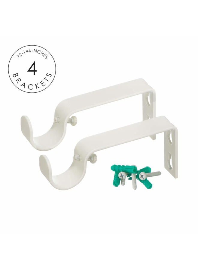 Ivilon Drapery Treatment Window Curtain Rod - Faceted Hexagonal 1 inch Pole. 72 to 144 Inch. White-Ivory - Image 3