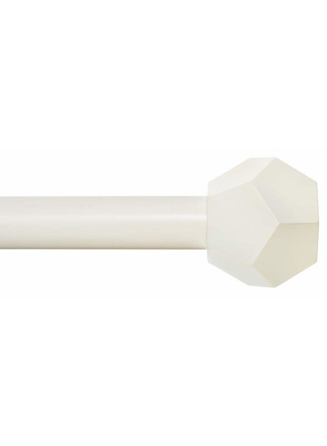 Ivilon Drapery Treatment Window Curtain Rod - Faceted Hexagonal 1 inch Pole. 72 to 144 Inch. White-Ivory - Image 1