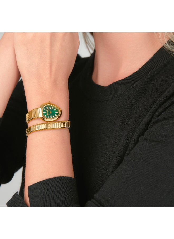 Just Cavalli Just Cavalli Women's Aversa Gold Tone Green Dial Quartz Watch - JC1L222M0035  - Image 4