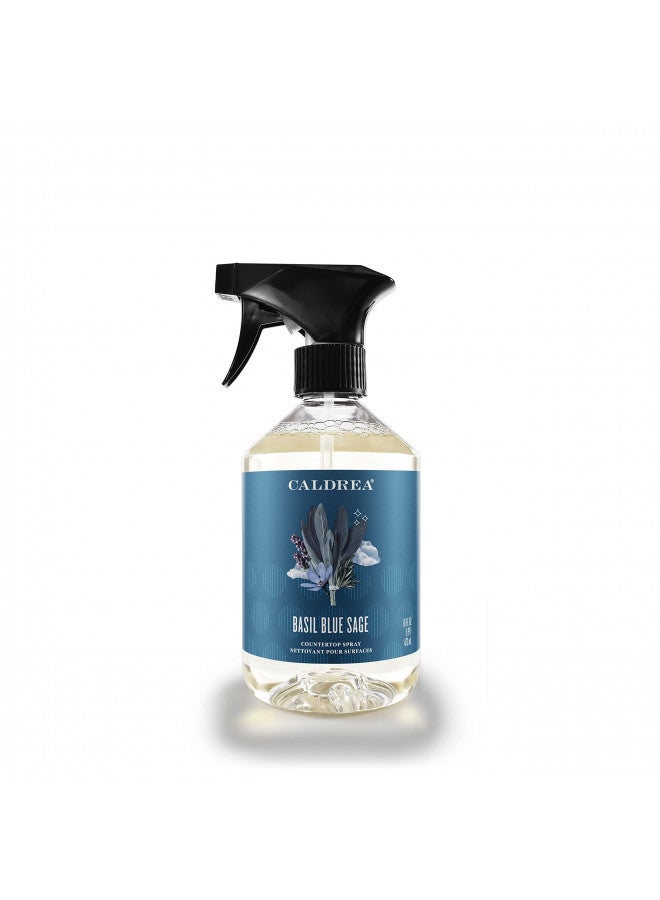 Caldrea Multi-surface CounterTop Spray Cleaner, Made With Vegetable Protein Extract, Basil Blue Sage, 16 Fl Oz