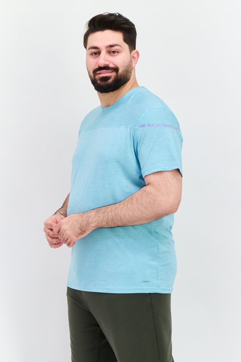 MOTION Men Sportswear Fit Short Sleeves Training T-Shirt, Turquoise - Image 2