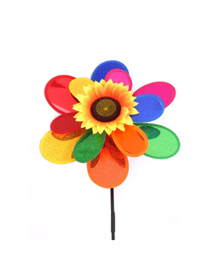 Windmill Night Market Stall Plastic Sequins Large Windmill Square Children Cartoon Small Windmill Push Toys-Color:Single Layer Sunflower Sequins Diameter 31cm