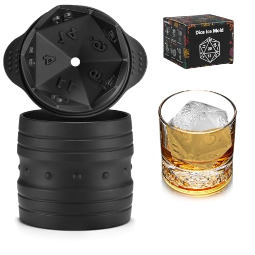 TPPICK D20 Dice Ice Mold, DND Gamer Gifts for Men Women, Cool Christmas Stocking Stuffers Ideas for Adults TRGP Lover, Large Silicone D&D Accessories Ice Cube Tray for Cocktails,Bourbon,Whiskey,Game - Image 1