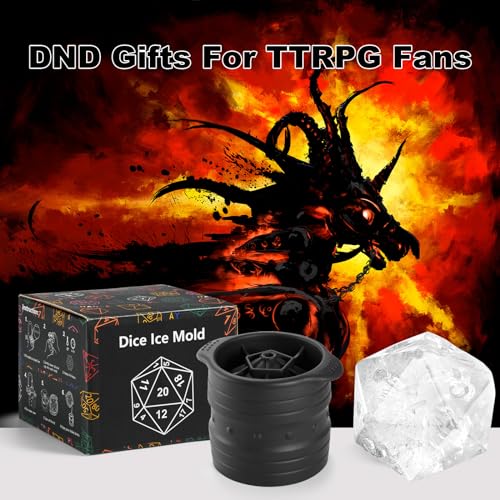 TPPICK D20 Dice Ice Mold, DND Gamer Gifts for Men Women, Cool Christmas Stocking Stuffers Ideas for Adults TRGP Lover, Large Silicone D&D Accessories Ice Cube Tray for Cocktails,Bourbon,Whiskey,Game - Image 5
