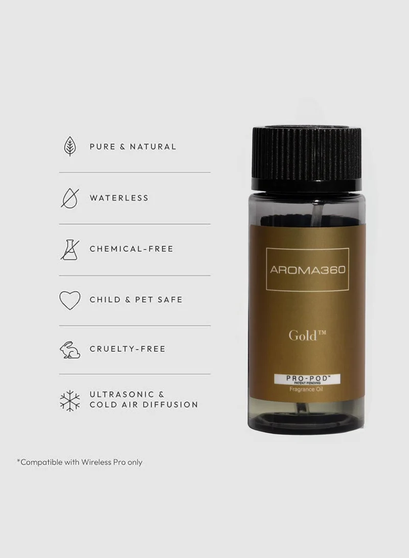 AROMA360 Gold Pro-Pod Oil Blend - Perfume Inspired for Luxury Essential Oil Diffusers - Aromatherapy Scent Diffuser Oil - Bergamot, Mandarin, Jasmine, and Sandalwood - 50 mL, 1.7 fl oz