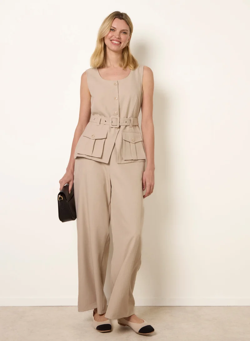 بلو فانيلا Tailored Pocket Two-Piece Co-Ord Set