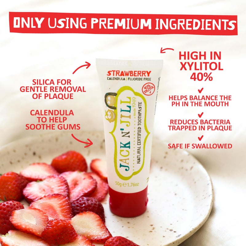 Jack N' Jill Natural Toothpaste for Baby and Infants - Fluoride Free Training Toothpaste, 40% Xylitol, BPA Free - Banana, 1.76 oz (Pack of 2) - Image 3