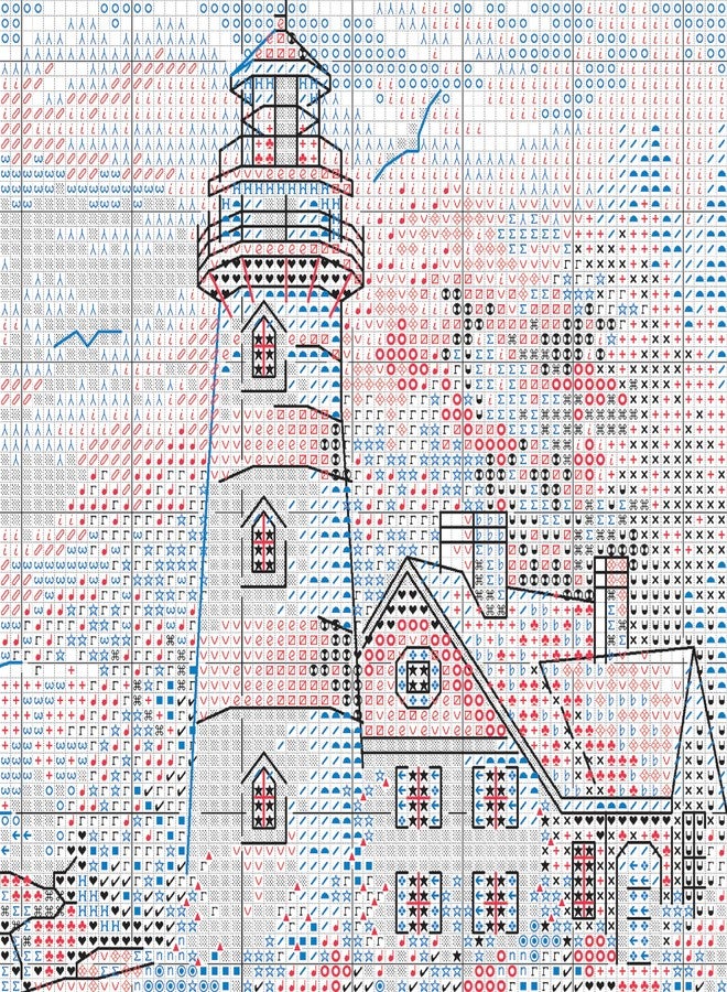 DIMENSIONS 6883 Gold Collection Counted Cross Stitch Kit, Beacon at Dawn, 18 Count Ivory Aida, 5'' x 7'' - Image 4