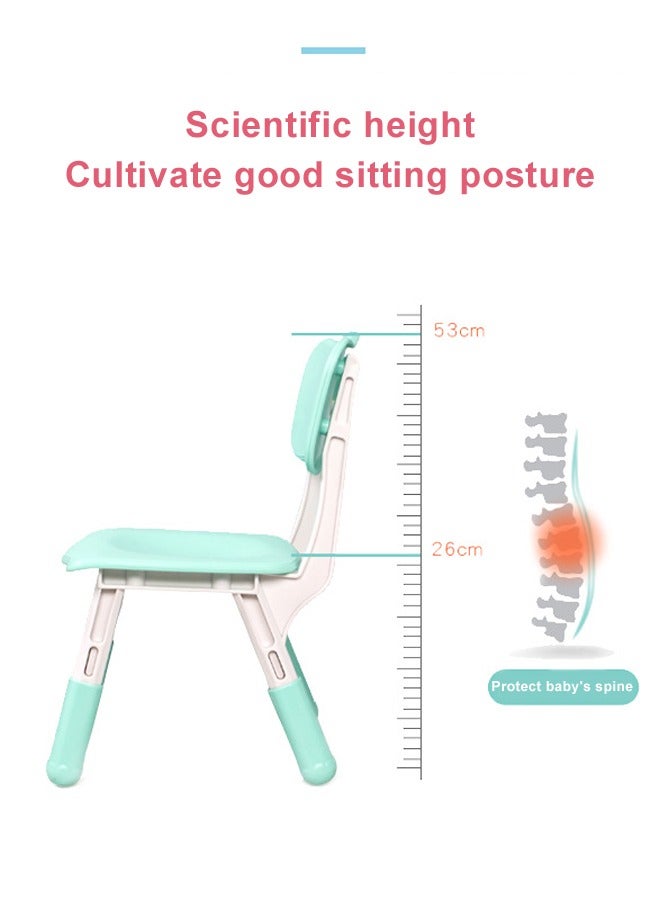 JSAITOYS 2-Piece Environmental Plastic Chair Kids Height Can be Adjusted Kindergarten Chairs - Image 3