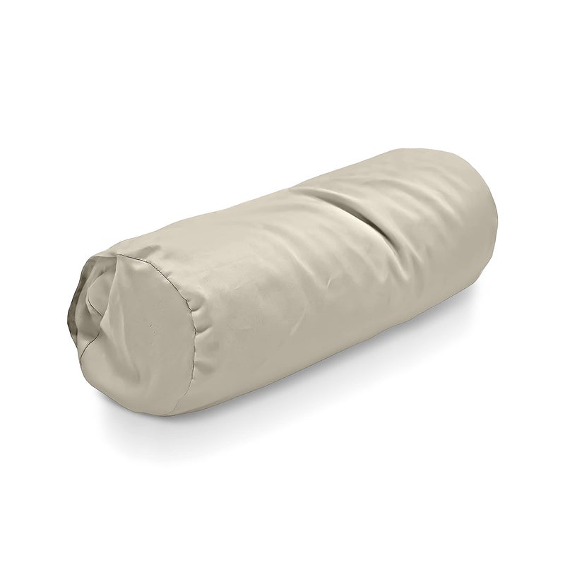 Bean Products Neck Roll Pillowcases  Cotton Sateen Weave  300 Thread Count  Natural 6 x 16
