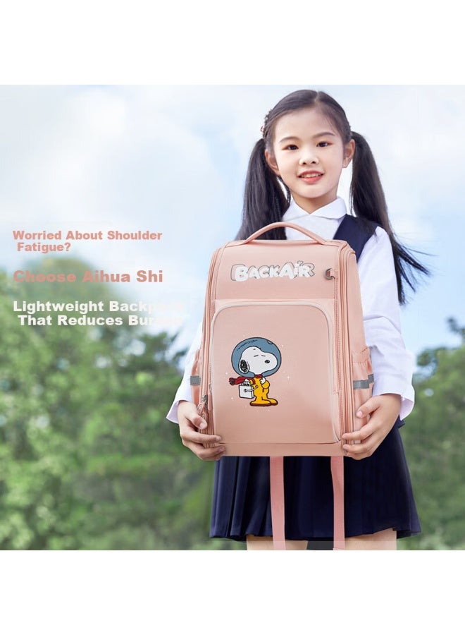 Oiwas Lightweight Ergonomic Backpack For Elementary Students Grades 1-6 Kids Boys Girls Pink Small Version - Image 1