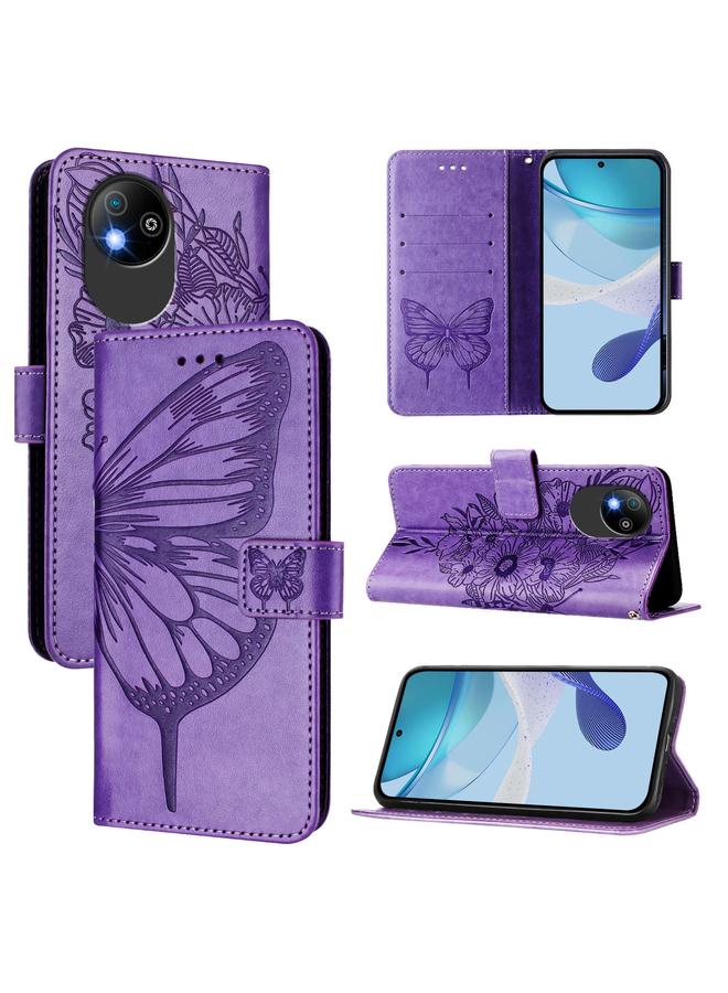 The Bros Case For ZTE Blade A35 Lite / A35 Core Embossed Butterfly Leather Phone Case