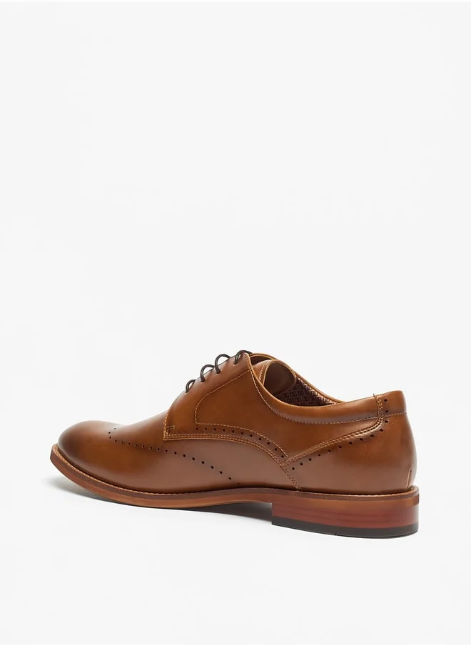 DUCHINI Men's Solid Derby Shoes with Lace-Up Closure