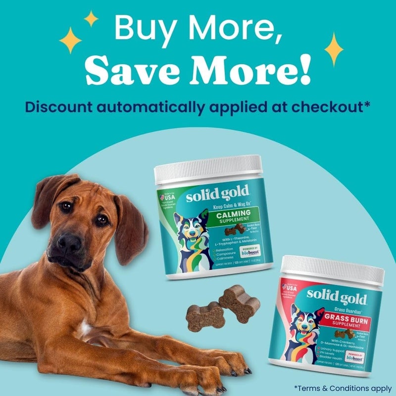 Solid Gold Dog Urine Neutralizer for Lawn Chews - Grass Guardian with Urinary Tract, Kidney, Bladder, and pH Support to Reduce Grass Pee Spots & Burn - 120 Count - Image 3