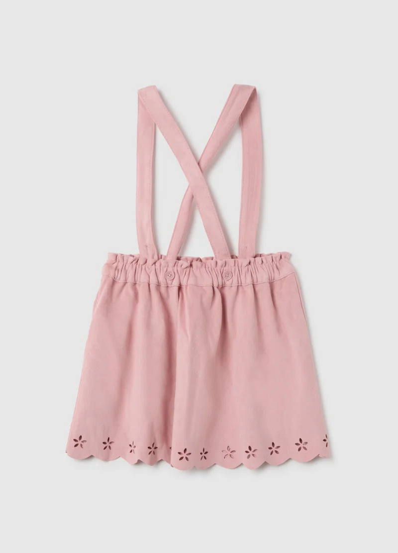 او في اس GIRL'S SKIRT IN PINK STRETCH MIXED FABRIC