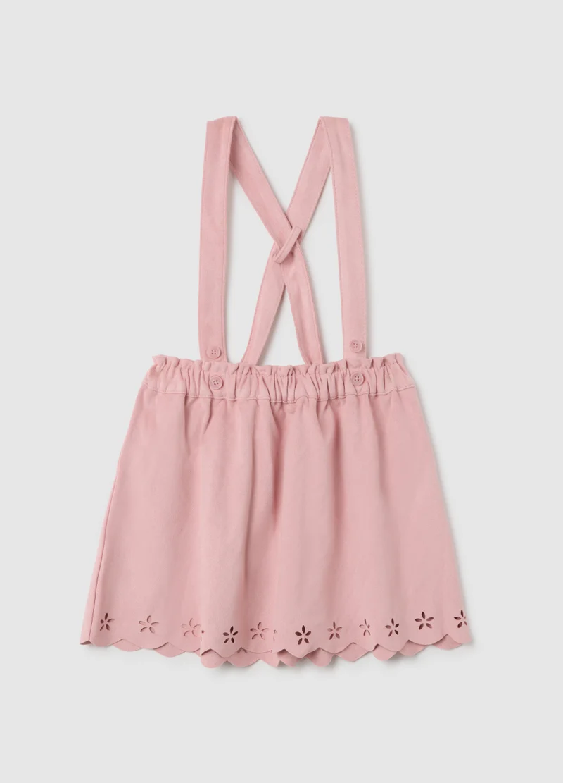 او في اس GIRL'S SKIRT IN PINK STRETCH MIXED FABRIC