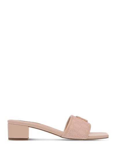 ELLE Womens Monogram Detail Slip-On Sandals With Block Heels