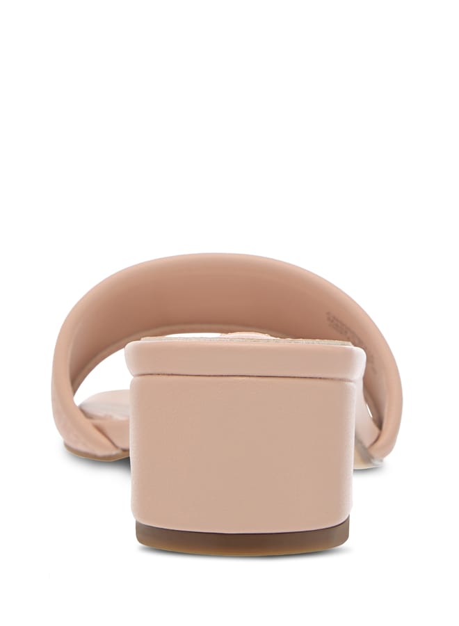 ELLE Womens Monogram Detail Slip-On Sandals With Block Heels - Image 5