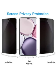 CoomBe 3-Pack HD Privacy Screen Protector and Camera Lens Protector, HD Full Anti-Peeping Screen Protector [Non-Glass], Fingerprint ID Support, Full Coverage Anti-Spy TPU Flexible Film with Camera Lens Protector for Honor X9c  - Image 2