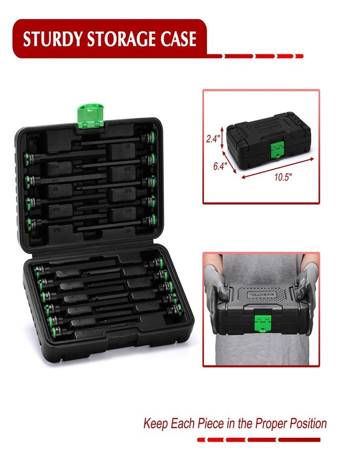 EMENTOL 3/8-Inch Drive Allen Hex Bit Socket Set, 20PCS Extra Long, SAE & Metric (3mm - 12mm, 1/8"-7/16"), CR-V, S2 Alloy Steel Bit - Image 5