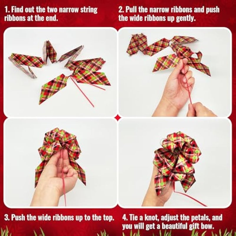 12 قطعة من فيونكات سحب شريط لف ال لتغليف الهدايا، فيونكات هدايا ال الكبيرة للهدايا والسلال وشجرة ال وزجاجات النبيذ واكسسوارات تزيين ال من نيومياو - Image 3