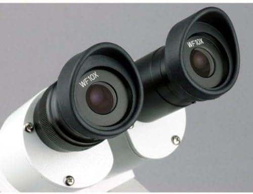 AmScope ميكروسكوب ستيريو ثنائي العدسات أم سكوبي SE305R-PZ، عدسات WF10x و WF20x، تكبير 10X-60X، أهداف 1X و 3X، مصدر ضوء هالوجين علوي وسفلي، قاعدة عمودية، 120 فولت، أبيض - Image 5