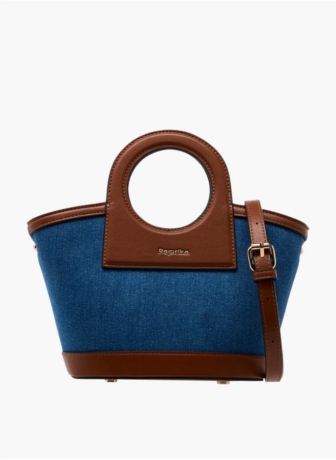 بابريكا Women's Floral Print Tote Bag with Detachable Strap and Zip Closure
