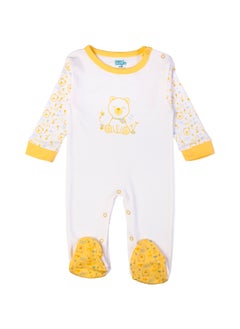 Babies Basic 5 Piece Unisex 100% Cotton Gift Set Include Bib, Romper, Mittens, Cap And Sleepsuit/Jumpsuit- Teddy  - Image 3