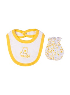 Babies Basic 5 Piece Unisex 100% Cotton Gift Set Include Bib, Romper, Mittens, Cap And Sleepsuit/Jumpsuit- Teddy  - Image 5