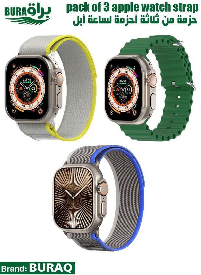 BURAQ - Apple Watch Band Strap For Apple Watch Ultra 2/Ultra 49mm, Series 10 46mm, 9/8/7 45mm, SE2/SE/6/5/4 44mm, 3/2/1 42mm - Image 1