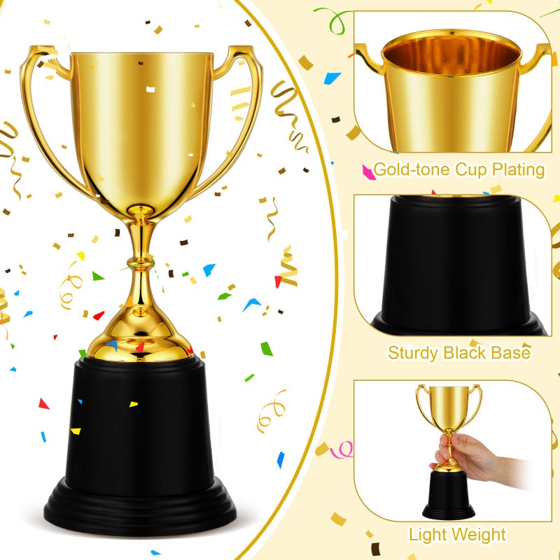 Ecation 9 Inch Gold Trophy Award Gold Award Cup Employee Coworker Appreciation Gifts Golden Plastic Trophy for Thank You Teacher Nurse Volunteer Men Women Rewards Party(3 Pcs) - Image 3