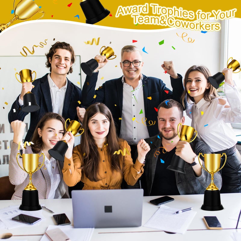 Ecation 9 Inch Gold Trophy Award Gold Award Cup Employee Coworker Appreciation Gifts Golden Plastic Trophy for Thank You Teacher Nurse Volunteer Men Women Rewards Party(3 Pcs) - Image 5