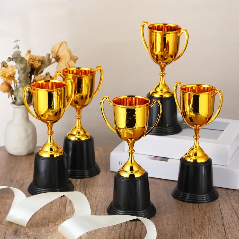Ecation 9 Inch Gold Trophy Award Gold Award Cup Employee Coworker Appreciation Gifts Golden Plastic Trophy for Thank You Teacher Nurse Volunteer Men Women Rewards Party(3 Pcs) - Image 4