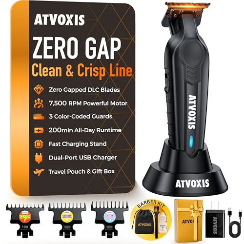 ATVOXIS Hair Trimmer for Men, Trimmers for Barbers, Zero Gapped T Liners Clippers, T Blade Trimmer, Line Up Shape Up Edgers Clippers for Men - Image 1