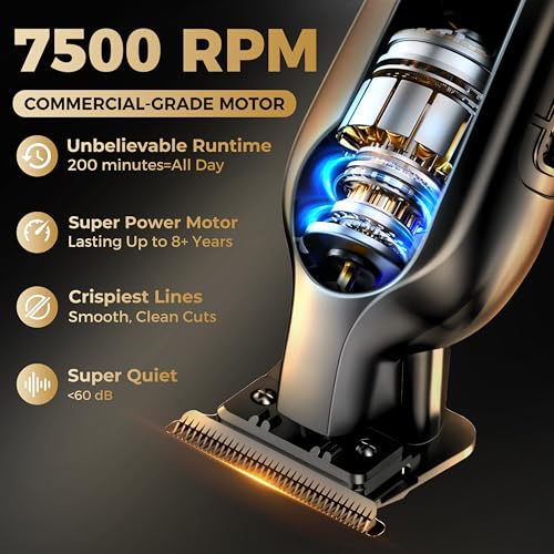 ATVOXIS Hair Trimmer for Men, Trimmers for Barbers, Zero Gapped T Liners Clippers, T Blade Trimmer, Line Up Shape Up Edgers Clippers for Men - Image 3