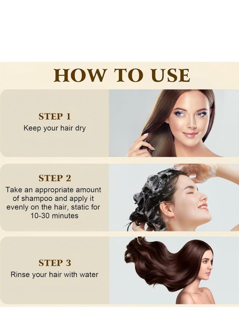 إيلهو شامبو صبغ الشعر ، شامبو 3 في 1 للشعر المصبوغ ، شامبو ملون للشعر لتغطية الشعر الرمادي ، صبغة الشعر المنزلية مستخلص نباتي نقي ، شامبو صبغ سريع للعناية بالشعر ، شامبو مضاد للرمادي 200 مل (أسود) - Image 5