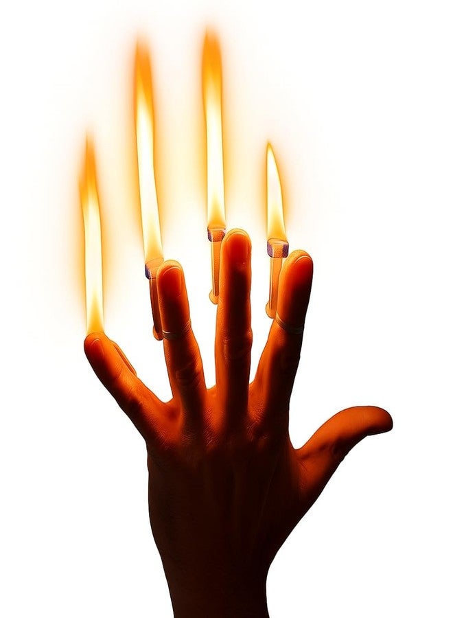 مايلز ماجيك سحر مايلز ماجيك: ألسنة اللهب على أطراف الأصابع | خدعة سحرية مثيرة مع أداة معدنية خاصة | دعامة وهمية لإشعال النار بأطراف الأصابع مع تعليمات | ملحق سحري للمسرح والعروض القريبة - Image 1