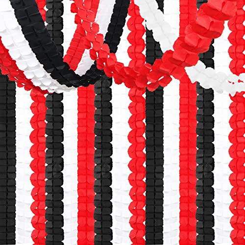 Hugtmr Black WhiteRed PartyDecorations Streamers Garland 157Ft Graduation FourLeaf Clover Hanging BannerMen Boys Birthday Wedding Baby Bridal Shower Family Gathering Event Supplies Decor Hugtmr - Image 1