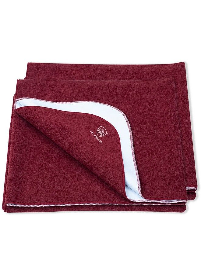 MY ARMOR Baby Bed Protector Waterproof Dry Sheets For Newborn Baby With Stitched Borders Small Size 50X70 Cm Pack Of 2 Maroon - Image 2