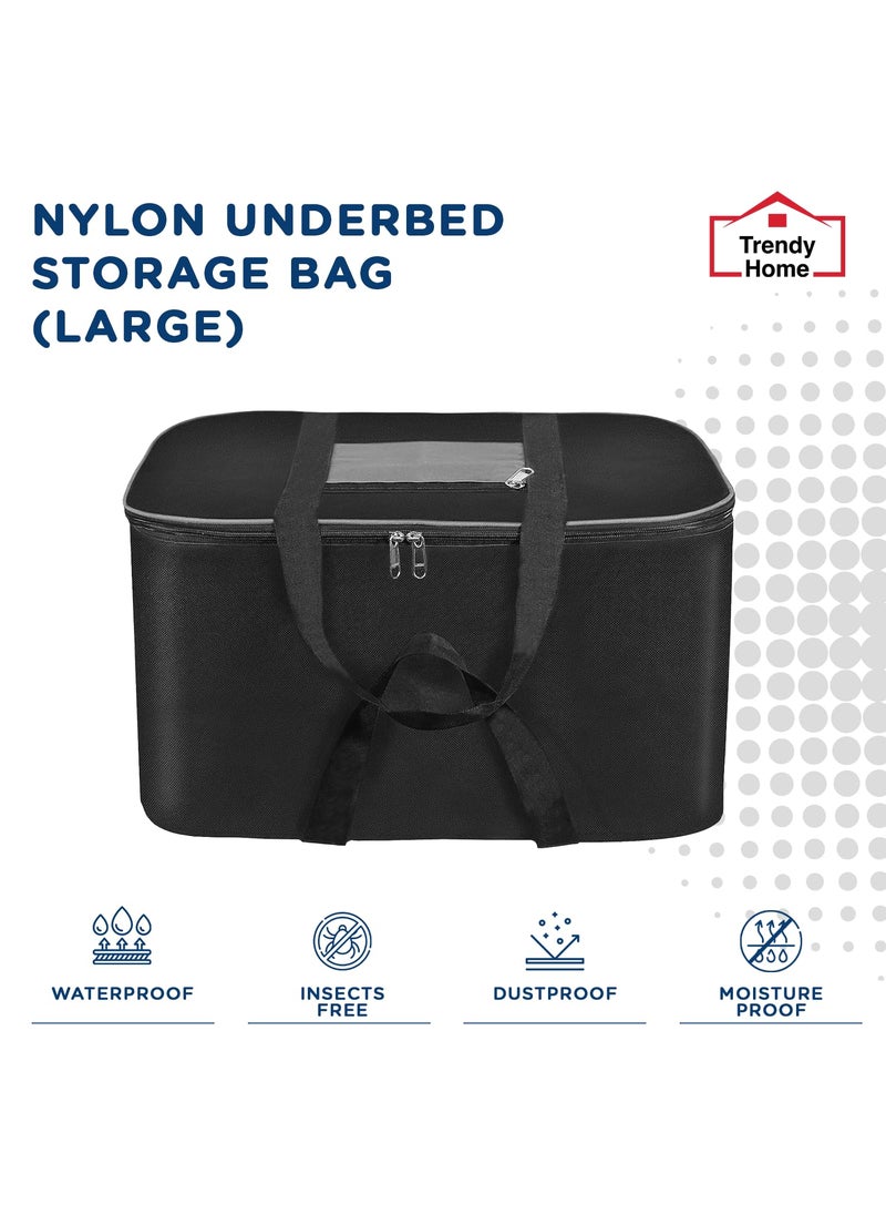Senego Senego by Trendy Home Storage Bags for Clothes Large Storage Box for Clothes Moisture Proof Underbed Storage Bag Rectangular Clothes Storage Bag Black Grey 54x46x28 cm Pack of 2  - Image 2